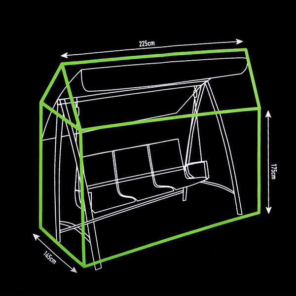 Pārvalks dārza šūpolēm ProGarden, melns, 225x145x175cm цена и информация | Krēslu paliktņi | 220.lv