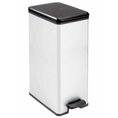 421867 Curver "Deco" Slim Pedal Bin 40 L Silver 240640 cena un informācija | Miskastes | 220.lv