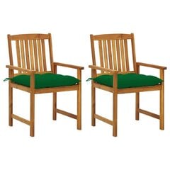 vidaXL dārza krēsli ar matračiem, 2 gab., akācijas masīvkoks cena un informācija | Dārza krēsli | 220.lv