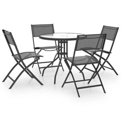 3073503 vidaXL 5 Piece Outdoor Dining Set Steel (313081+313089) cena un informācija | Dārza mēbeļu komplekti | 220.lv