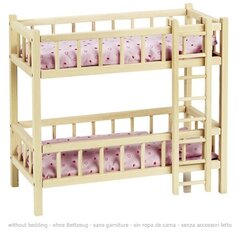 Koka leļļu gulta ar kāpnēm, 59x29,5x55 cm cena un informācija | Rotaļlietas meitenēm | 220.lv