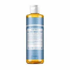 18 vienā organiskās šķidrās ziepes Dr. Bronner's Baby Mild 240 ml, bez smaržas цена и информация | Мыло | 220.lv