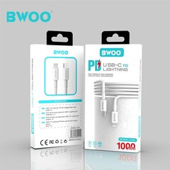 BWOO cable X193 USB-C - Lightning PD 1,0m 20W white цена и информация | Кабели для телефонов | 220.lv