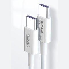 Кабель XO NB-Q190B USB-C - USB-C, 2.0 м 60Вт, белый цена и информация | Кабели для телефонов | 220.lv