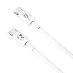 Кабель XO NB-Q190B USB-C - USB-C, 2.0 м 60Вт, белый цена и информация | Кабели для телефонов | 220.lv