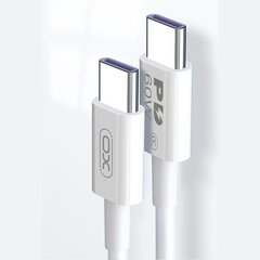 XO kabelis NB-Q190A USB-C - USB-C 1,0m 60W, balts cena un informācija | Savienotājkabeļi | 220.lv