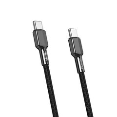 XO kabelis NB183B USB-C - USB-C 1,0m 60W, melns cena un informācija | Savienotājkabeļi | 220.lv