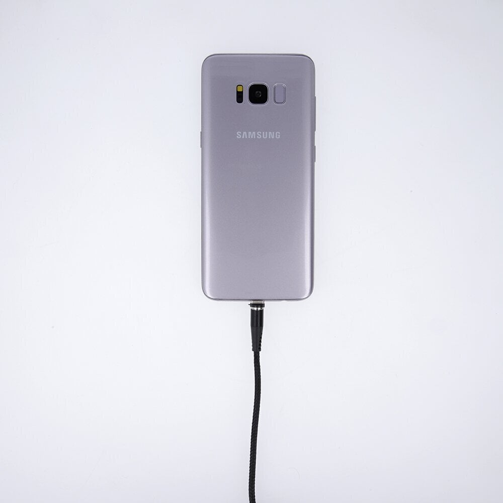 Maxlife MXUC-03 magnētiskais kabelis USB - Lightning + USB-C + microUSB 1,0 m 3A, melns neilons цена и информация | Savienotājkabeļi | 220.lv