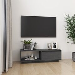 vidaXL TV skapītis, pelēks, 110x30x33,5 cm, priedes masīvkoks cena un informācija | TV galdiņi | 220.lv