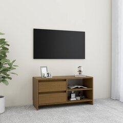 vidaXL TV skapītis, medus brūns, 80x31x39 cm, priedes masīvkoks цена и информация | Тумбы под телевизор | 220.lv