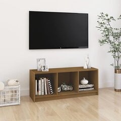 vidaXL TV plaukts, medus brūns, 104x33x41 cm, priedes masīvkoks cena un informācija | TV galdiņi | 220.lv