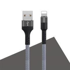 Maxlife MXUC-01 kabelis USB - Lightning 1,0 m 2A, pelēks neilons cena un informācija | Savienotājkabeļi | 220.lv