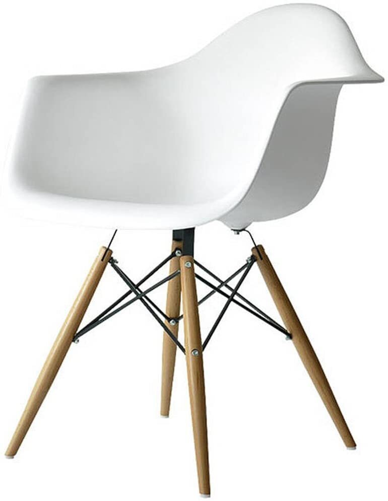 2-u ēdamistabas krēslu komplekts DHP Mid Century Modern, balts цена и информация | Virtuves un ēdamistabas krēsli | 220.lv