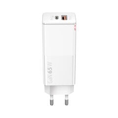 Forever Core PD+ QC 3.0 GaN lādētājs 1x USB 1x USB-C 65W, balts cena un informācija | Lādētāji un adapteri | 220.lv