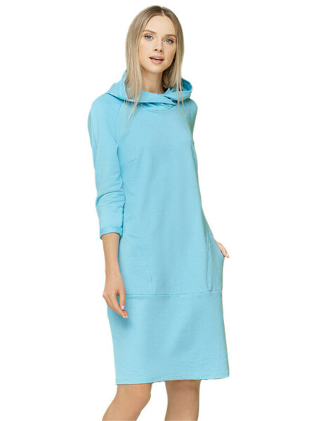 Kokvilnas kleita ar kapuci Lega SK132, gaiši zila cena | 220.lv