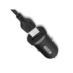 XO TZ08 car charger 2x USB 2,1A black + microUSB cable цена и информация | Зарядные устройства для телефонов | 220.lv