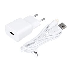 Maxlife MXTC-01 lādētājs 1x USB 2.1A, balts + Lightning kabelis cena un informācija | Lādētāji un adapteri | 220.lv