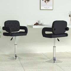 vidaXL Вращающиеся обеденные стулья, 2 шт, черный цвет, искусственная кожа цена и информация | Стулья для кухни и столовой | 220.lv