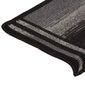 vidaXL kāpņu paklāji, 15 gab., pašlīmējoši, 65x25 cm, melni un pelēki cena un informācija | Paklāji | 220.lv