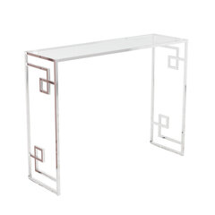 Konsole DKD Home Decor Stikls Metāls Sudrabs (120 x 40 x 78 cm) cena un informācija | Konsoles galdiņi | 220.lv