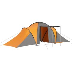 vidaXL sešvietīga telts, pelēka un oranža cena un informācija | Teltis | 220.lv