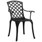 vidaXL dārza krēsli, 4 gab., liets alumīnijs, melni cena un informācija | Dārza krēsli | 220.lv