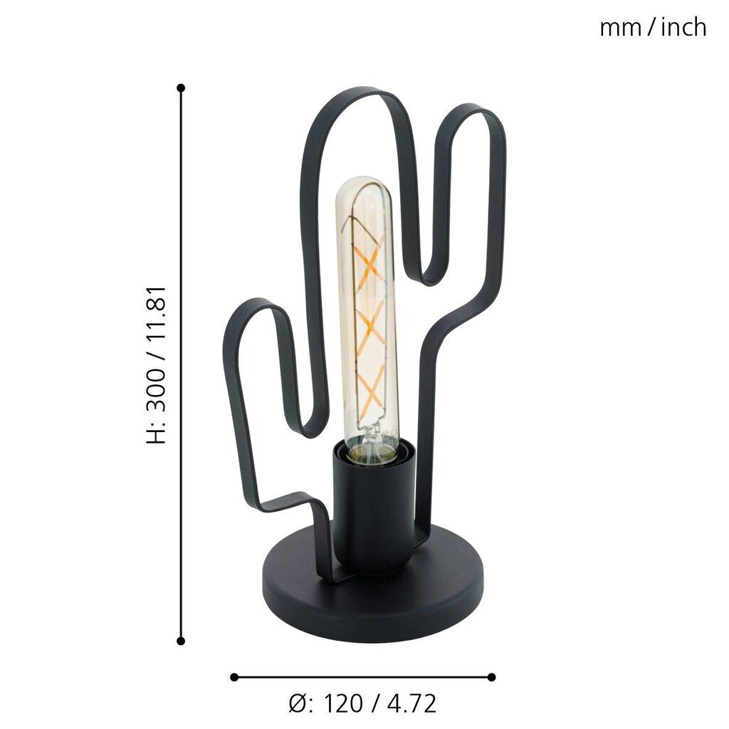 425545 EGLO Table Lamp "Coldfield" Cactus Black cena un informācija | Āra apgaismojums | 220.lv