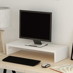 vidaXL monitora paliktnis, 60x23,5x12 cm, kokskaidu plātne, balta cena un informācija | Monitora turētāji | 220.lv