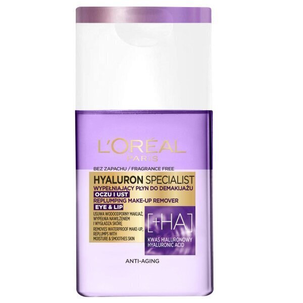 Nostiprinošs acu un lūpu kosmētikas noņemšanas līdzeklis L'Oreal Paris Hyaluron Specialist, 125 ml cena un informācija | Sejas ādas kopšana | 220.lv