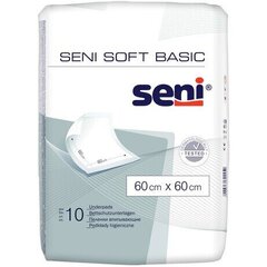 Absorbējošs palags SENI Soft Basic 60x60cm, 10 gab. cena un informācija | Autiņbiksītes, higiēniskās paketes, vienreizlietojamie paladziņi pieaugušajiem | 220.lv