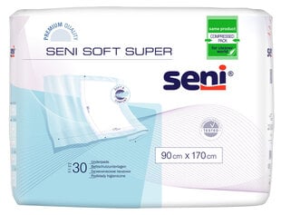 Впитывающие пеленки Seni Soft Super, 90x170 см, 30 шт. цена и информация | Подгузники, прокладки, одноразовые пеленки для взрослых | 220.lv