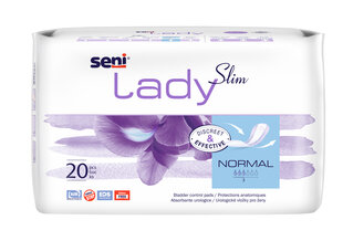 Урологические прокладки для женщин Seni Lady Slim Normal, 20 шт. цена и информация | Подгузники, прокладки, одноразовые пеленки для взрослых | 220.lv