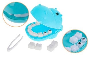 Rotaļlietu zobārsta komplekts ar nīlzirgu, zils cena un informācija | Attīstošās rotaļlietas | 220.lv