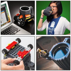 Креативная чашка для блоков Lego, черная, 350 мл цена и информация | Стаканы, фужеры, кувшины | 220.lv
