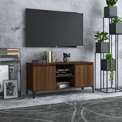 vidaXL TV skapītis ar metāla kājām, ozolkoka krāsa, 103,5x35x50 cm cena un informācija | TV galdiņi | 220.lv