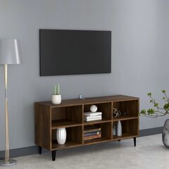 vidaXL TV plaukts ar metāla kājām, ozolkoka krāsa, 103,5x30x50 cm цена и информация | Тумбы под телевизор | 220.lv