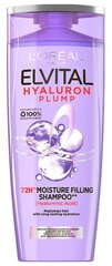 Увлажняющий шампунь для волос Elvital Hyaluron Plump 72 ч, 400 мл цена и информация | Шампуни | 220.lv