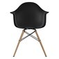 Ēdamistabas krēsls DHP Mid Century Modern, melns cena un informācija | Virtuves un ēdamistabas krēsli | 220.lv