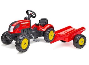 Falk Farmer traktors ar piekabi, sarkans cena un informācija | Spēles brīvā dabā | 220.lv
