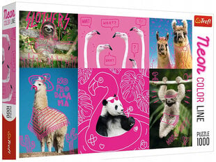 Puzle 411 trakie dzīvnieki / * 1000 neona krāsu līniju gab cena un informācija | Puzles, 3D puzles | 220.lv