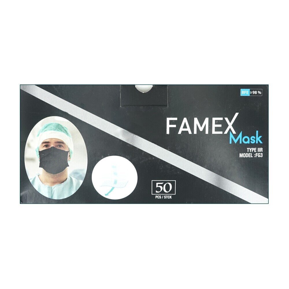 Vienreizējās lietošanas medicīniskās sejas maskas (50 gab.) cena un informācija | Pirmā palīdzība | 220.lv