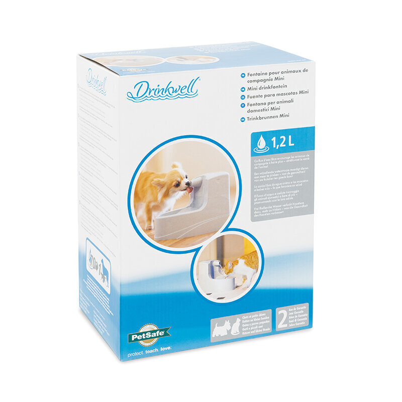 PetSafe Drinkwell Mini dzeramā strūklaka - strūklaka 1.2L cena un informācija | Bļodas, kastes pārtikas | 220.lv