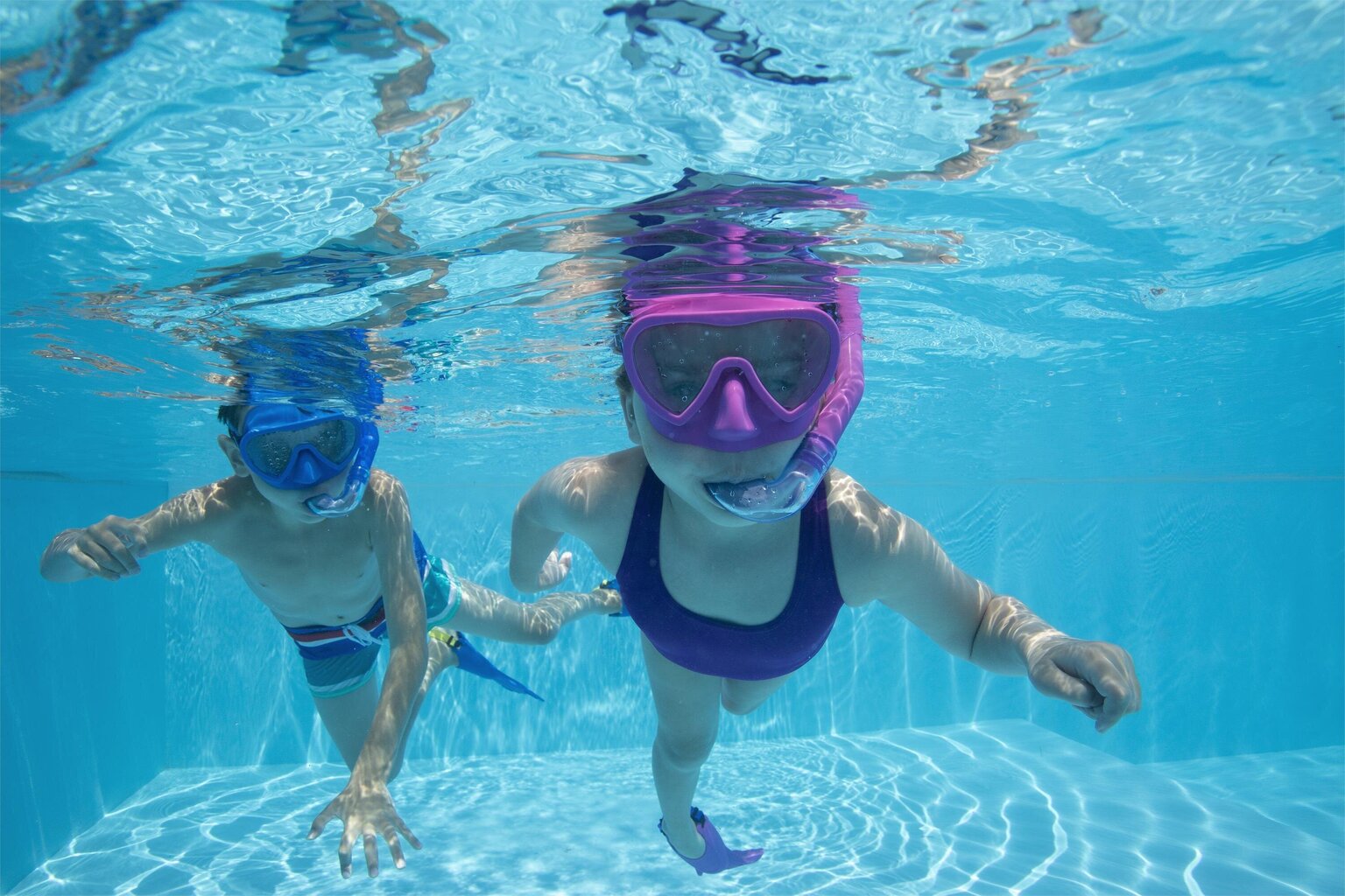 Niršanas komplekts bērniem Bestway Hydro-Swim Lil' Flapper, zils/rozā cena un informācija | Niršanas komplekti | 220.lv