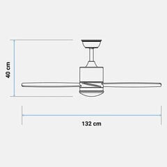 Griestu ventilators Universal Blue MIDI 4052W 55W (132 cm) цена и информация | Вентиляторы | 220.lv