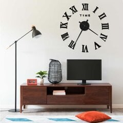 vidaXL 3D sienas pulkstenis, moderns dizains, melns, 100 cm, XXL cena un informācija | Pulksteņi | 220.lv