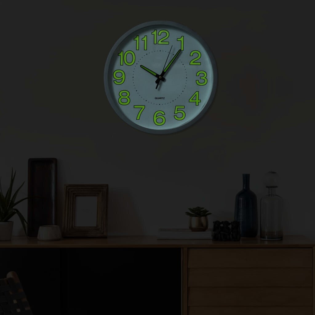 325167 vidaXL Luminous Wall Clock White 30 cm цена и информация | Pulksteņi | 220.lv