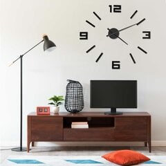 325156 vidaXL 3D Wall Clock Modern Design Black 100 cm XXL cena un informācija | Pulksteņi | 220.lv