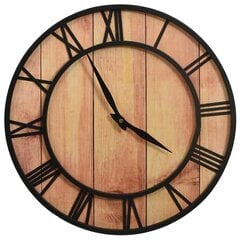 325172 vidaXL Wall Clock 39 cm Brown and Black MDF and Iron cena un informācija | Pulksteņi | 220.lv