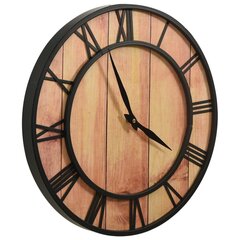 325172 vidaXL Wall Clock 39 cm Brown and Black MDF and Iron цена и информация | Часы | 220.lv