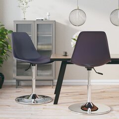 vidaXL grozāmi virtuves krēsli, 2 gab., violeta plastmasa cena un informācija | Virtuves un ēdamistabas krēsli | 220.lv